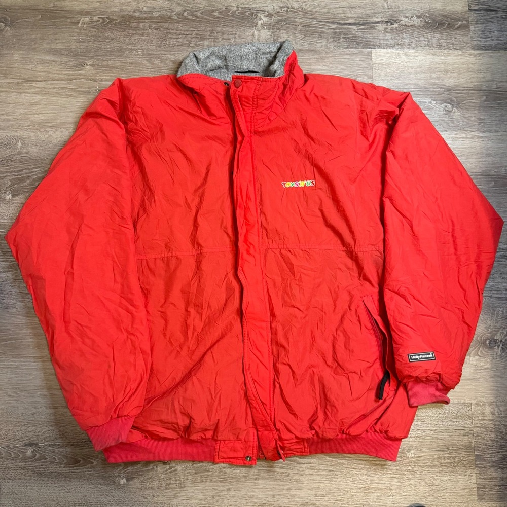 Vintage Helly Hansen Toys R Us Red Fleece Lined Jacket Mens XXL 90s Corporate